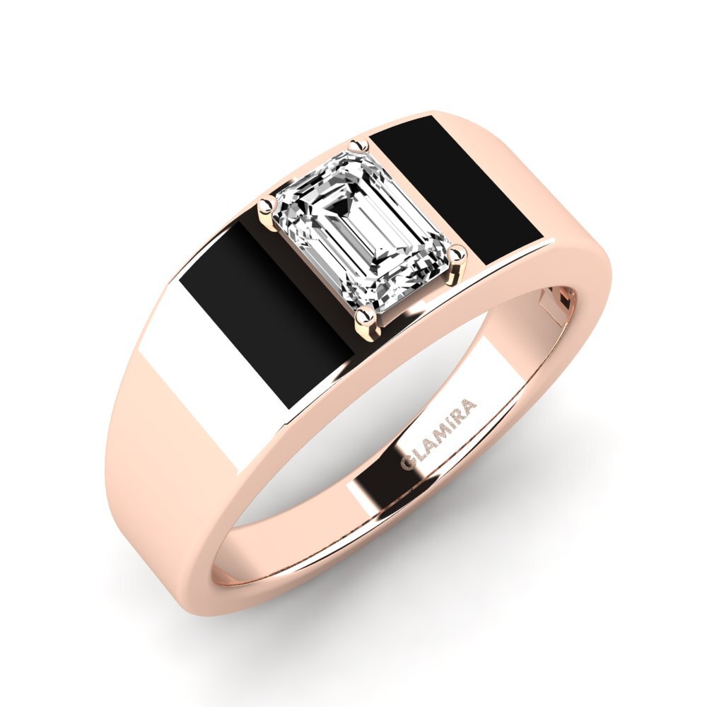 Oro Rosso 585 Moissanite Anello da uomo Sentanas