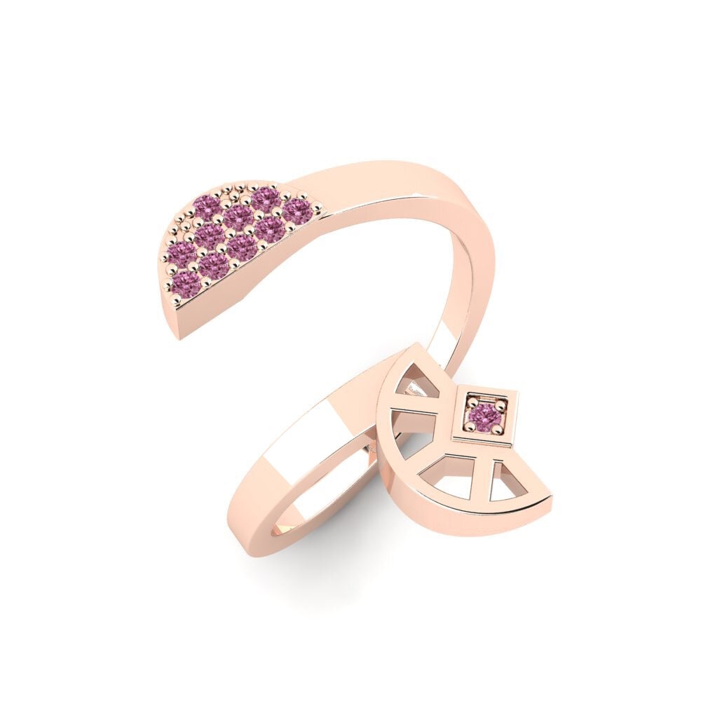 14k Oro Rosa Granate Rhodolite Anillo Seperately