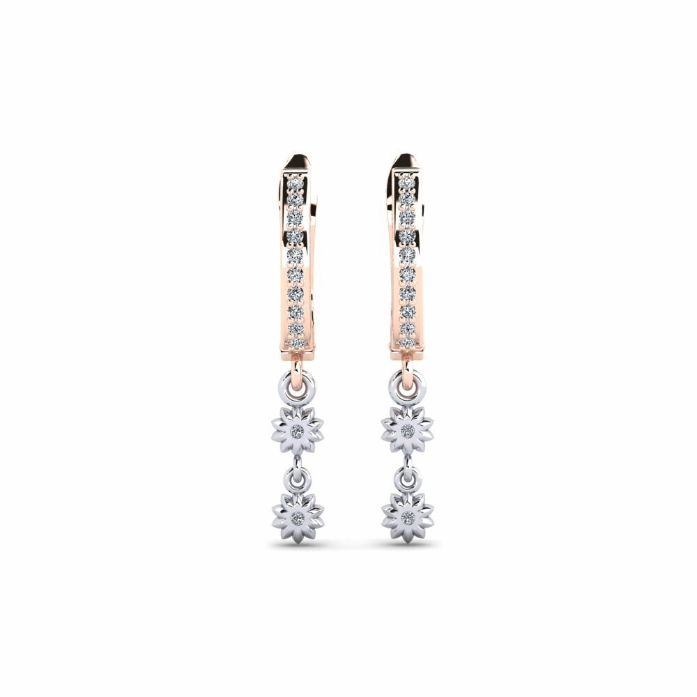 18ct Rose / White Gold Women's Earring Sequalle