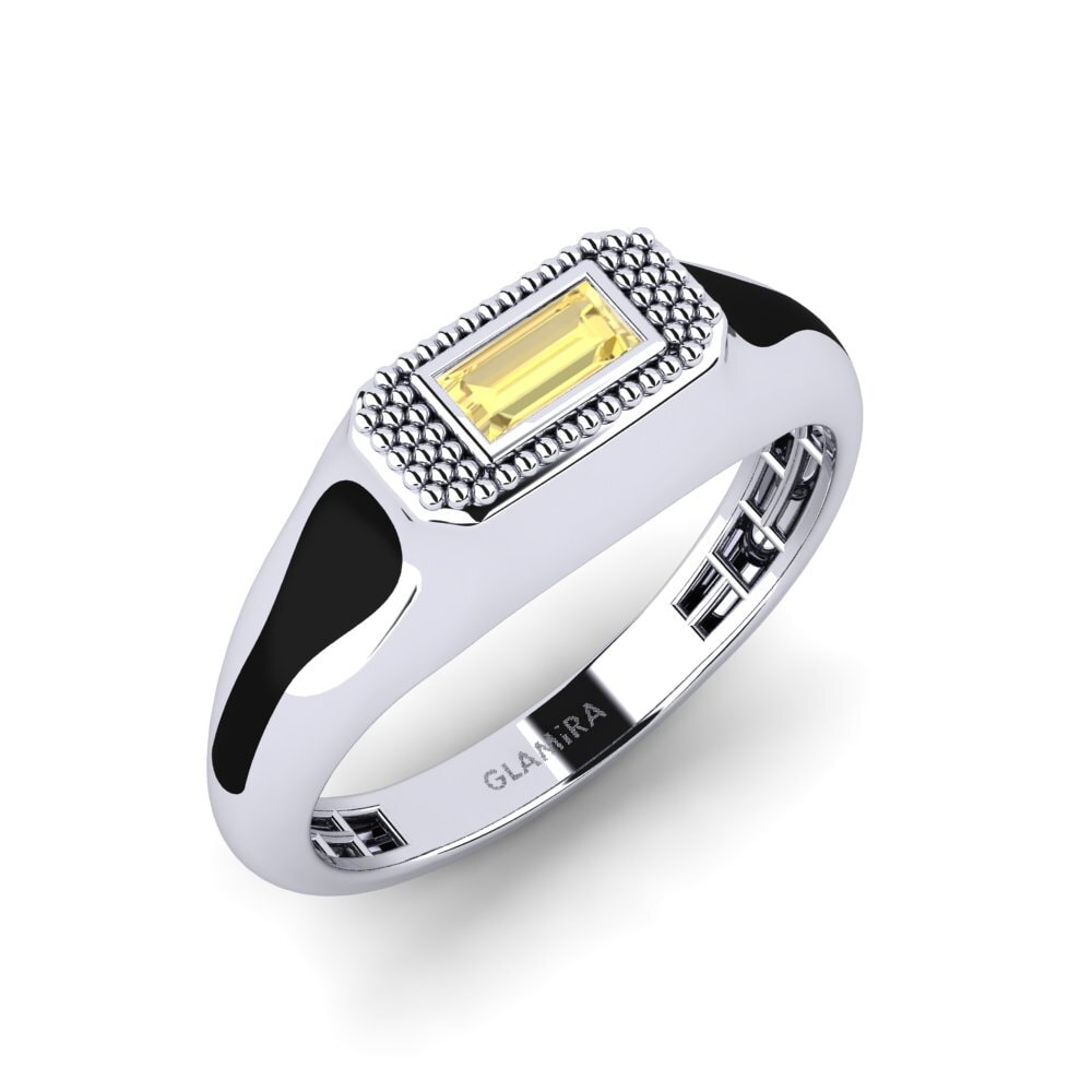 Baguette Yellow Sapphire Men's Pinky Ring Sequia