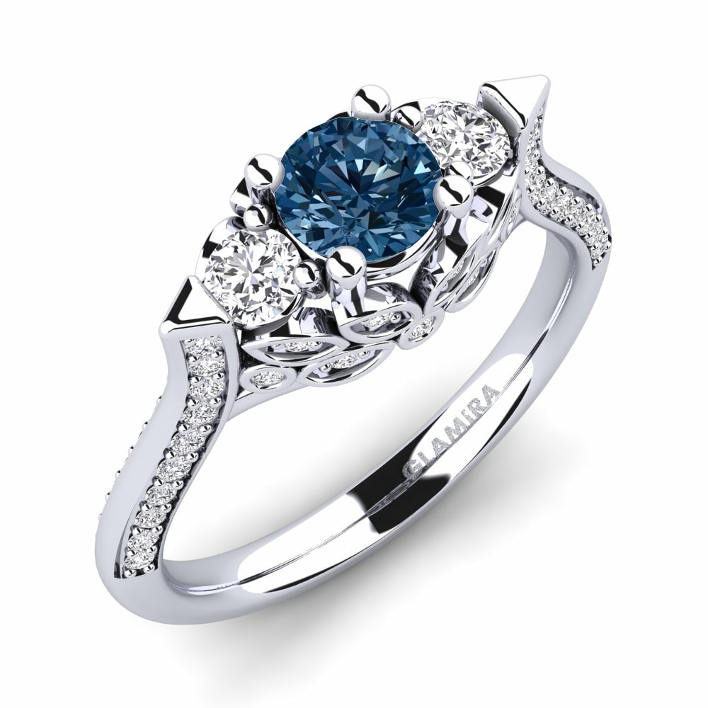0.5 重量（克拉） 藍色鑽石 訂婚戒指 Serifos