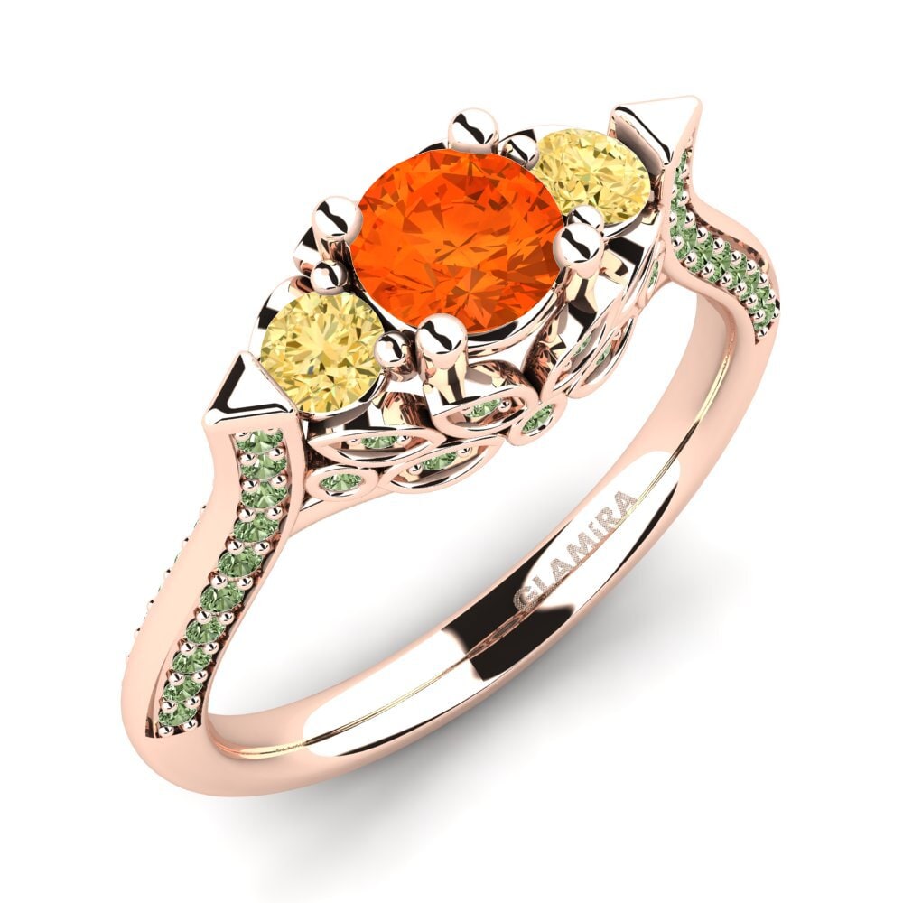 14ct Rose Gold Fire Opal Engagement Ring Serifos