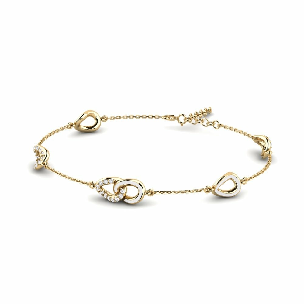 Chain Bracelets Links Collection Seru 585 Yellow Gold White Sapphire