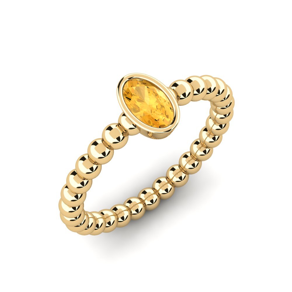 14k Yellow Gold Citrine Knuckle Ring Servela