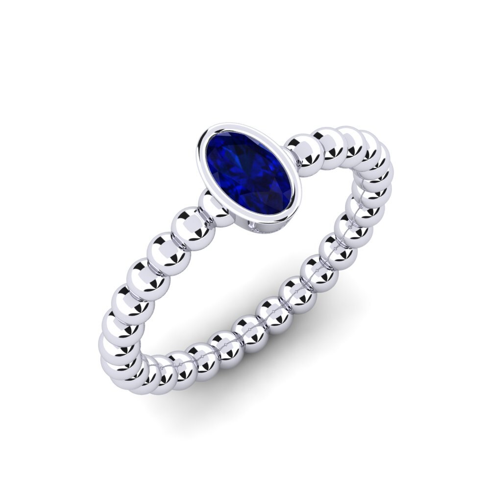 950 Palladium Sapphire Knuckle Ring Servela