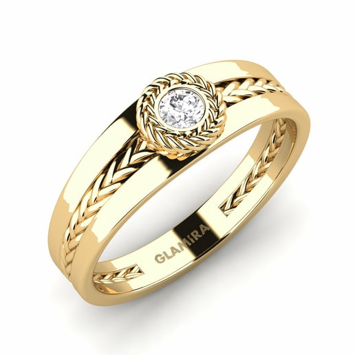 Ring Serviro 585 Yellow Gold & White Sapphire