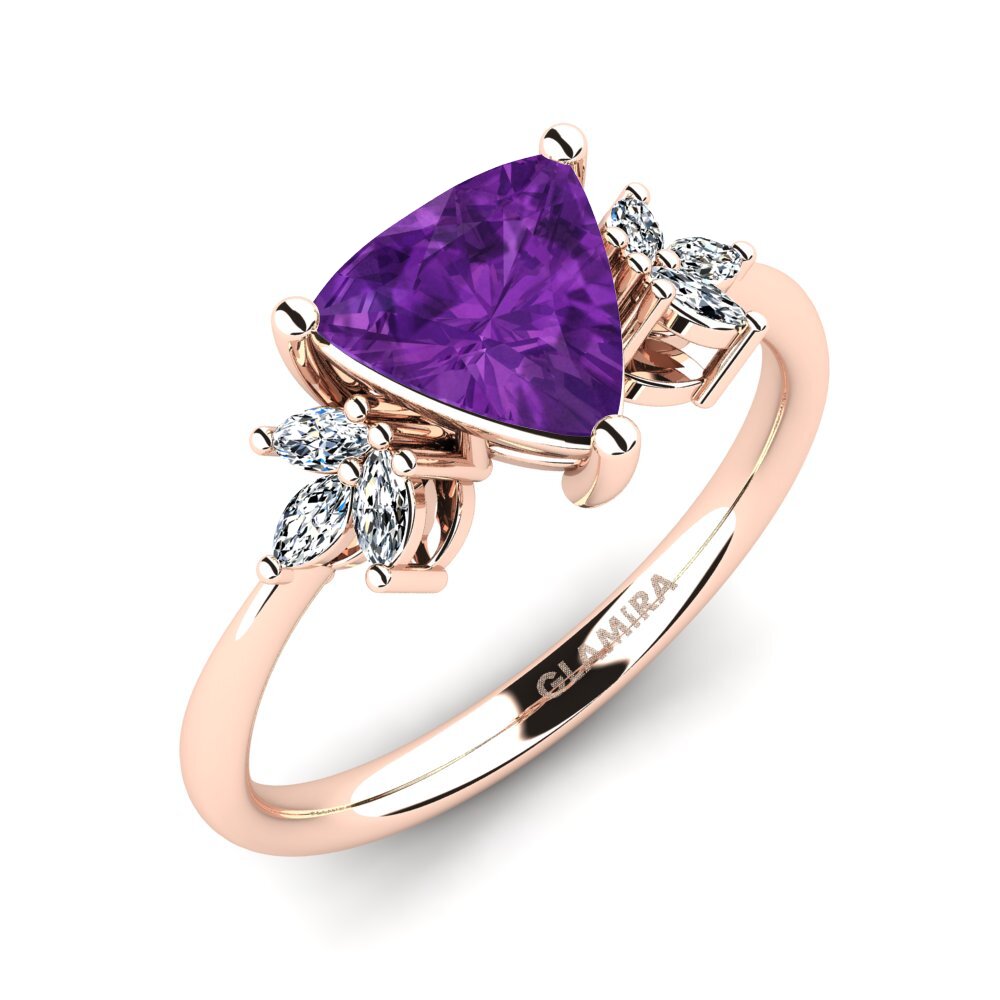 Trillion Amethyst Engagement Ring Sestea