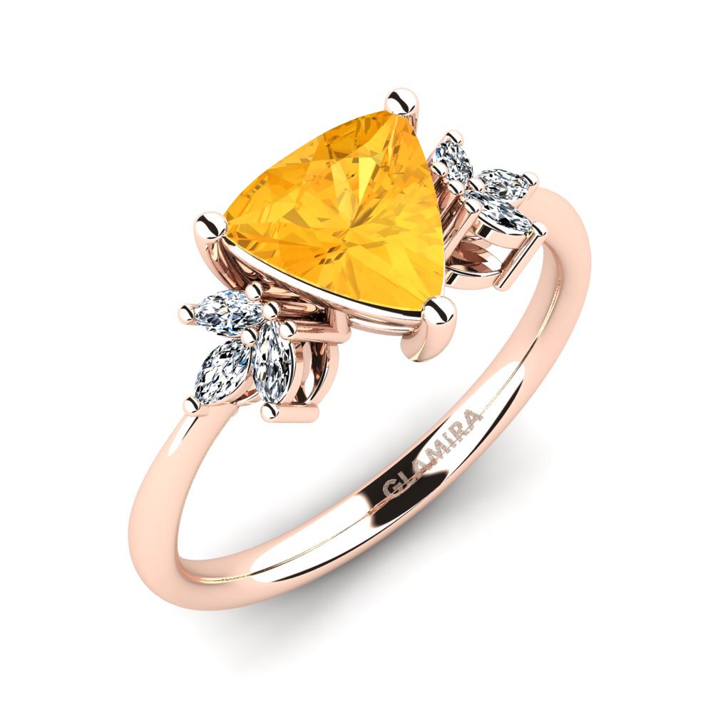 Trillion Citrine Engagement Ring Sestea