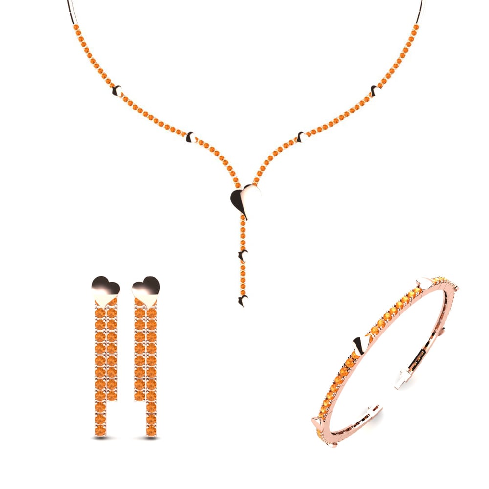 14ct Rose Gold Citrine Jewellery set Eden