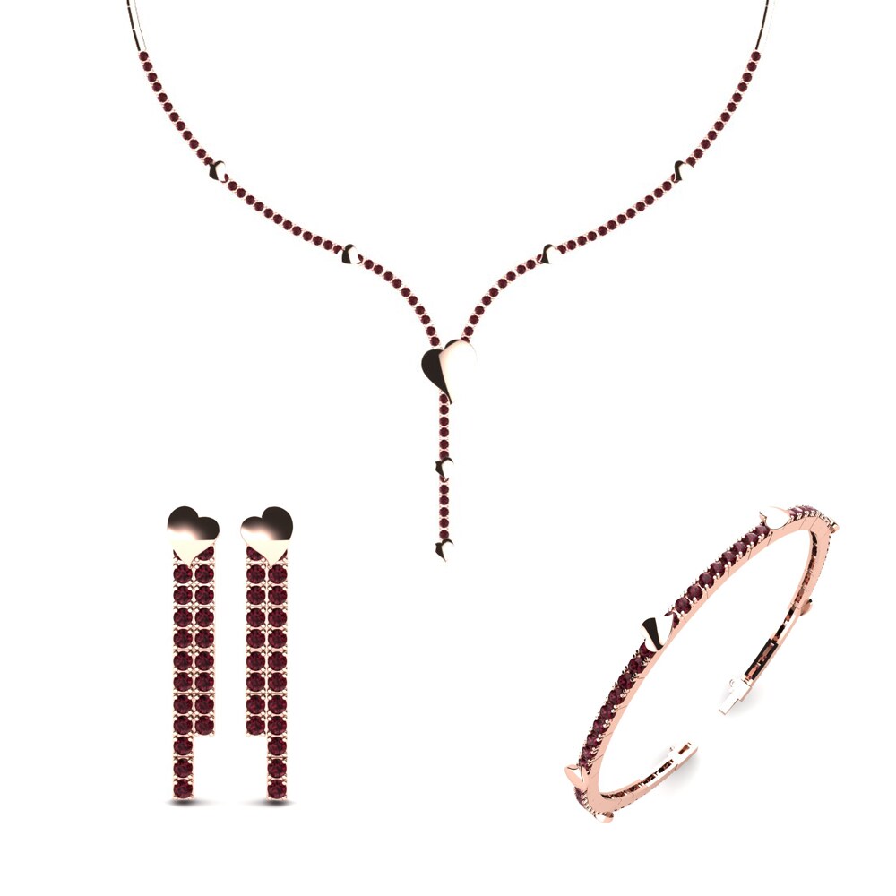 14ct Rose Gold Garnet Jewellery set Eden