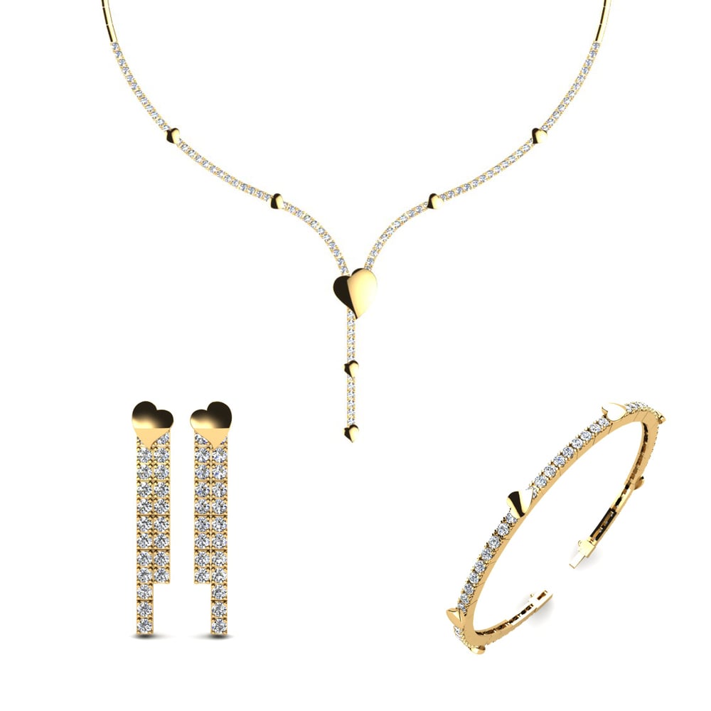 14ct Yellow Gold Lab Grown Diamond Jewellery set Eden