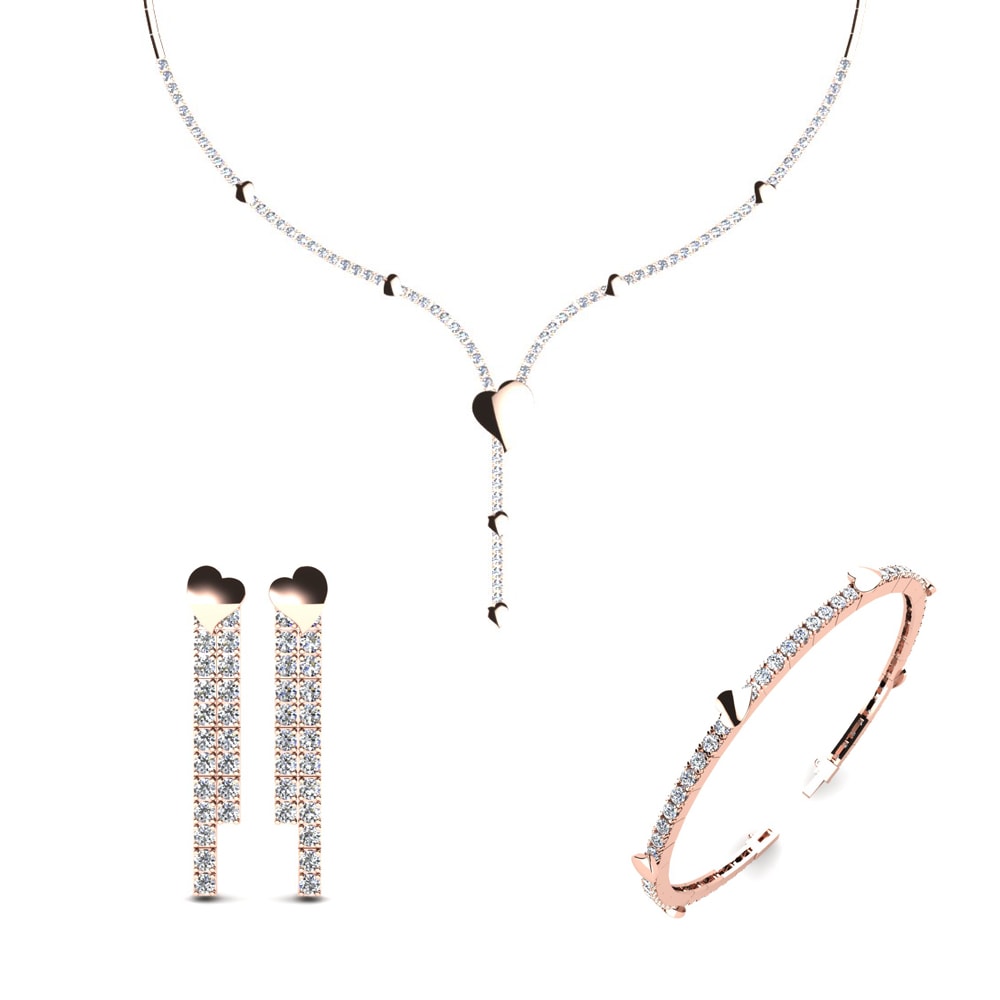 9ct Rose Gold Moissanite Jewellery set Eden