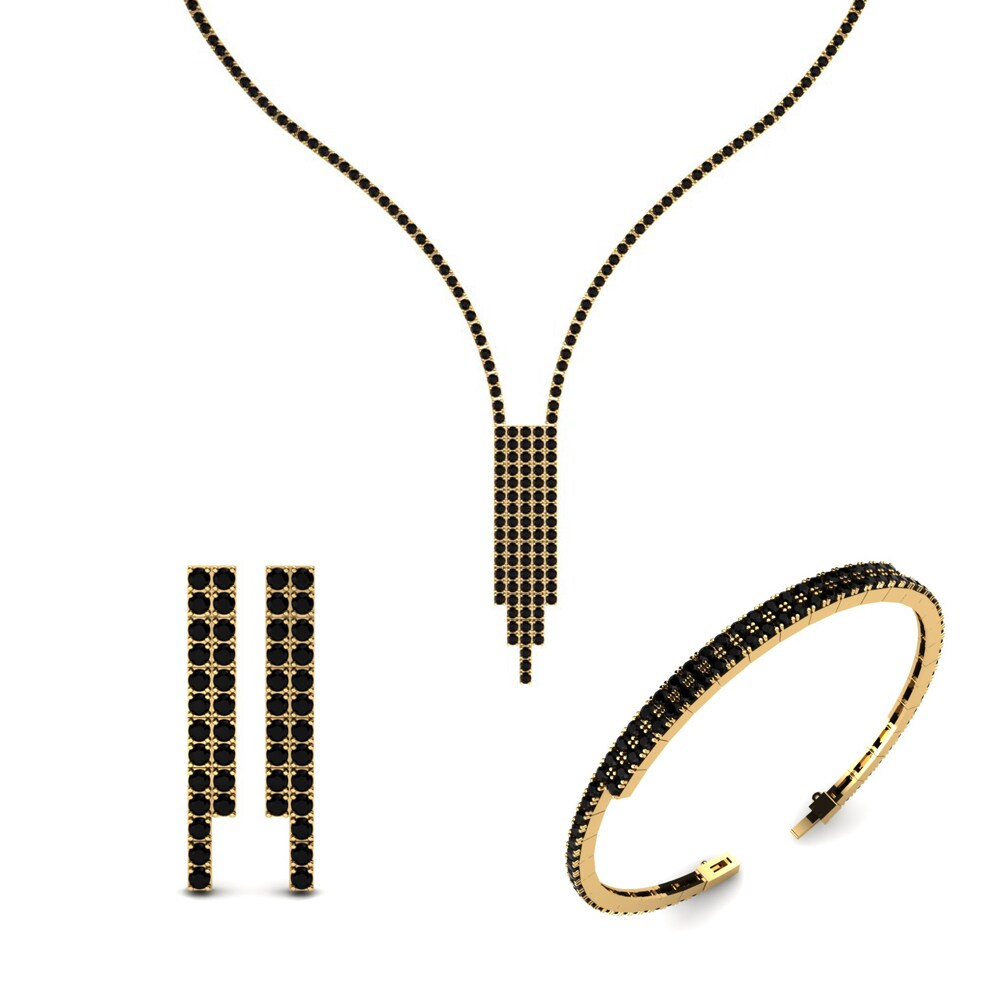 14ct Yellow Gold Black Onyx Jewellery set Mersey