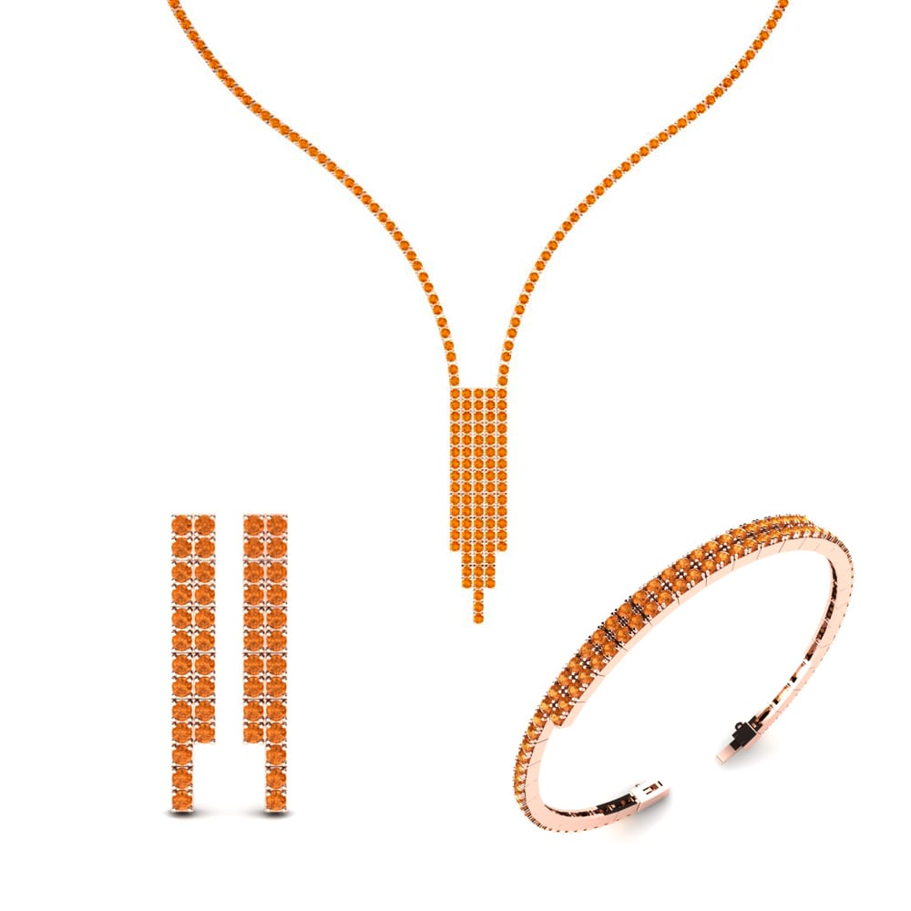 14ct Rose Gold Citrine Jewellery set Mersey