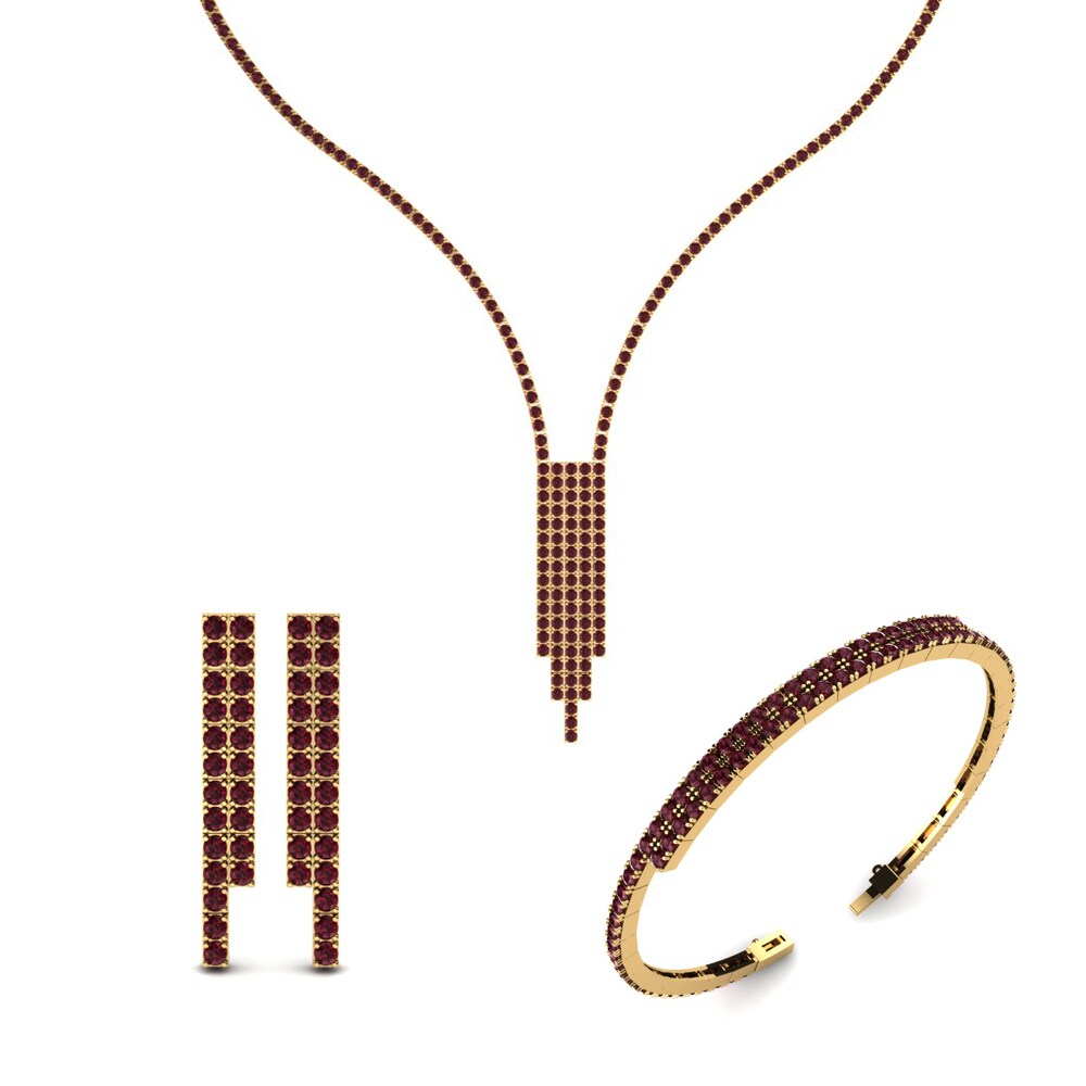 14ct Yellow Gold Garnet Jewellery set Mersey