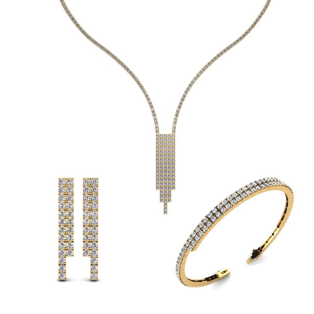 14ct Yellow Gold Lab Grown Diamond Jewellery set Mersey