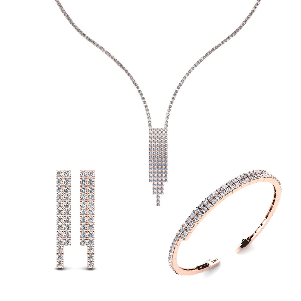 9ct Rose Gold Moissanite Jewellery set Mersey