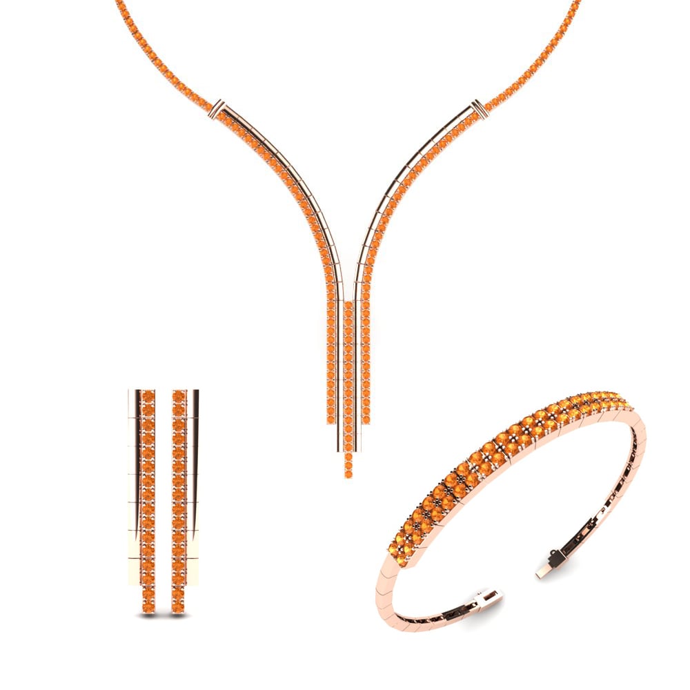 14ct Rose Gold Citrine Jewellery set Ellen