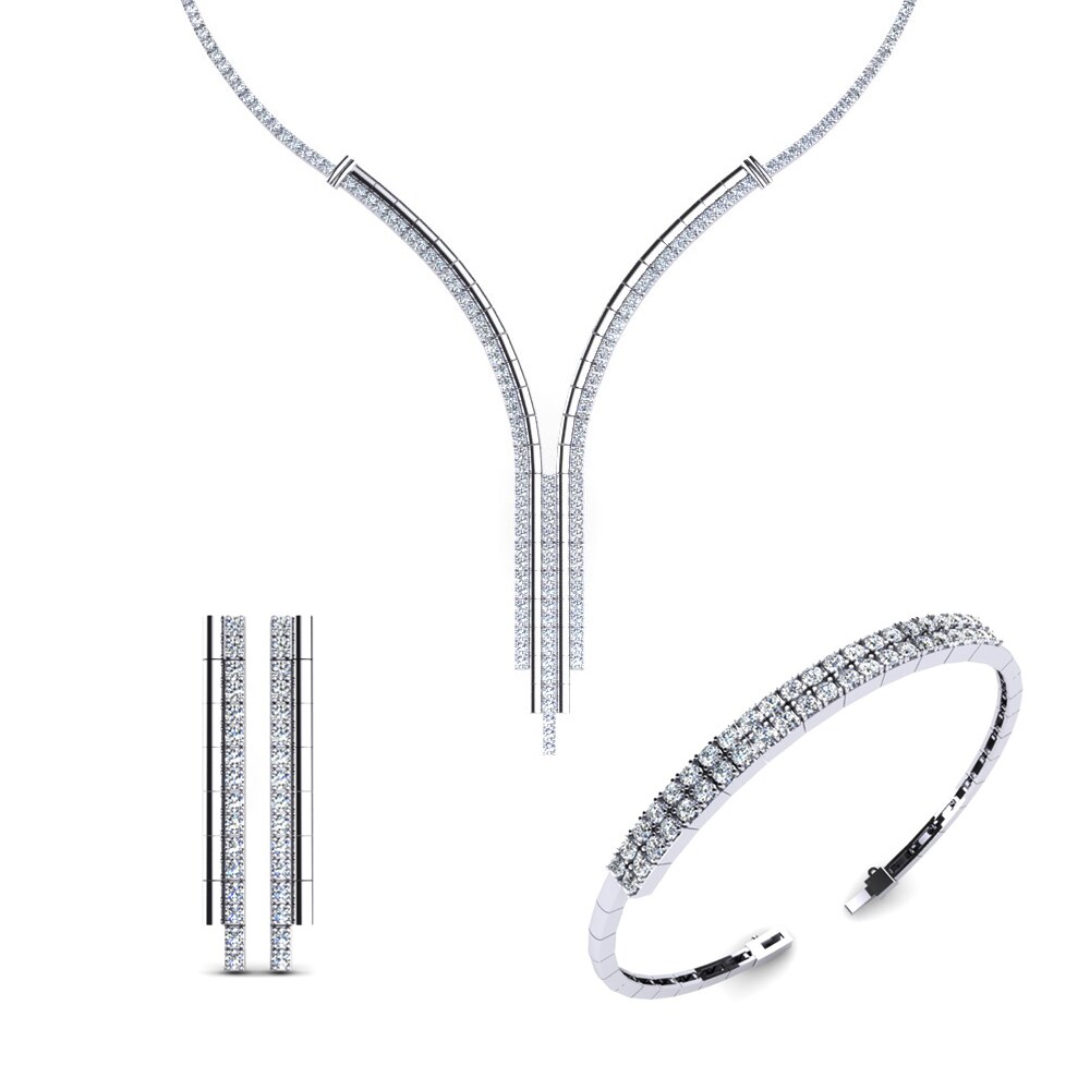9ct White Gold Lab Grown Diamond Jewellery set Ellen