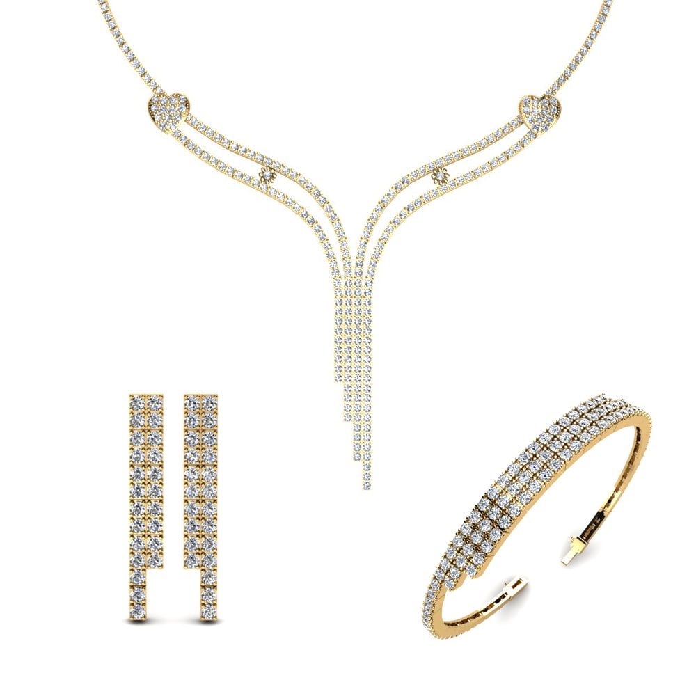 14ct Yellow Gold Lab Grown Diamond Jewellery set Liza