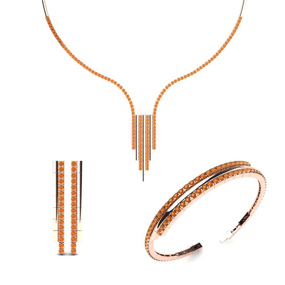 14ct Rose Gold Citrine Jewellery set Silvies