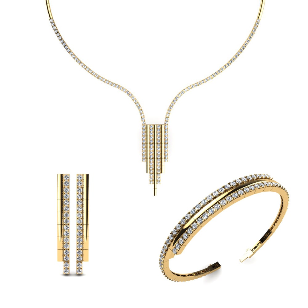 14ct Yellow Gold Lab Grown Diamond Jewellery set Silvies