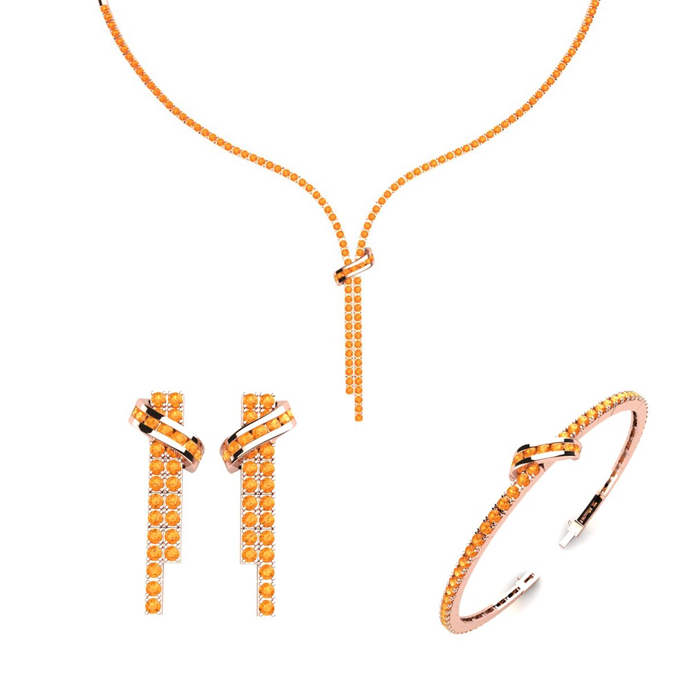 14ct Rose Gold Citrine Jewellery set Kiowa