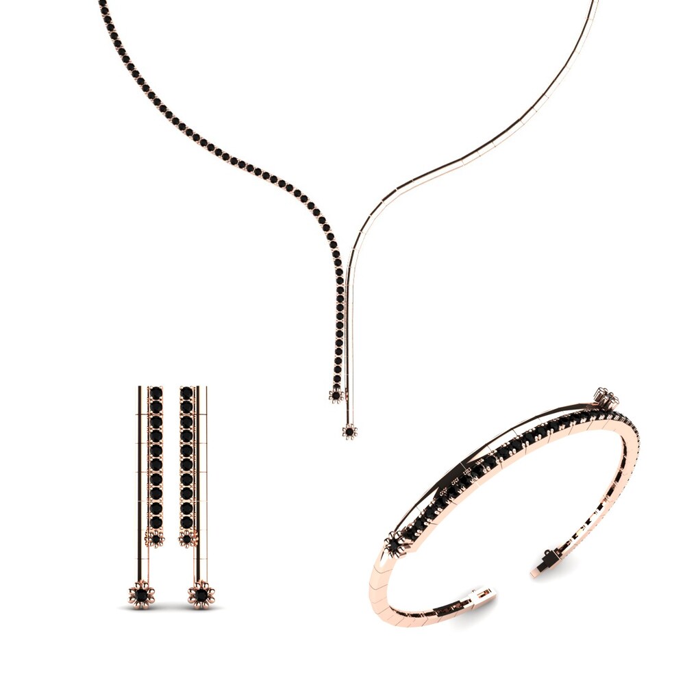 14ct Rose Gold Black Onyx Jewellery set Thames