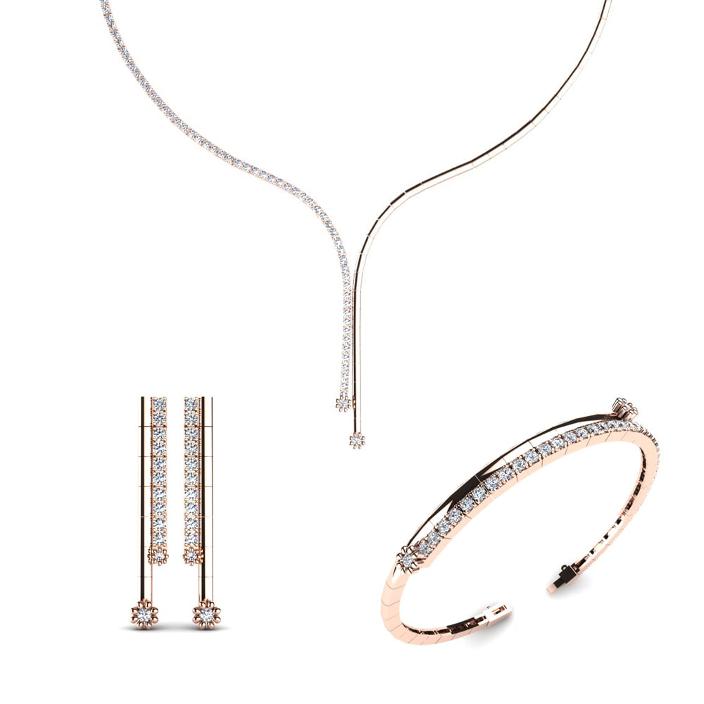 14ct Rose Gold Lab Grown Diamond Jewellery set Thames
