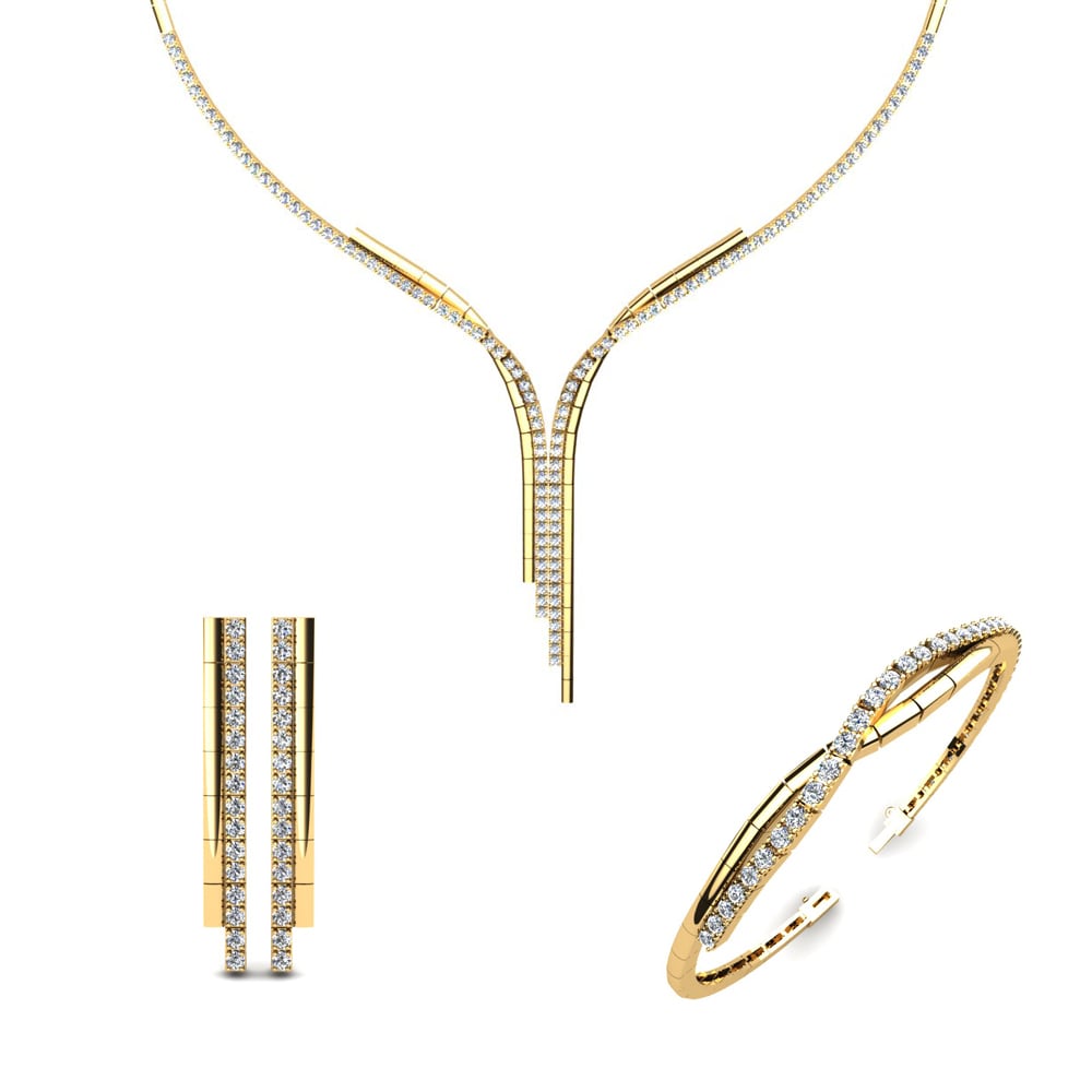 14ct Yellow Gold Lab Grown Diamond Jewellery set Wye