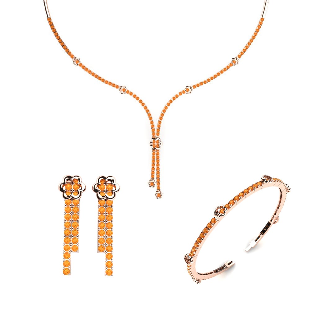 14ct Rose Gold Citrine Jewellery set Ely