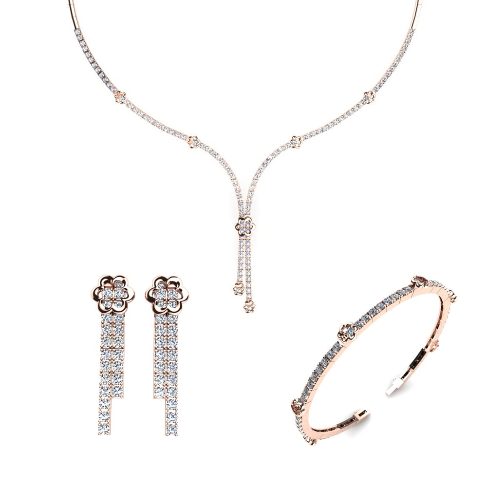 9ct Rose Gold Moissanite Jewellery set Ely