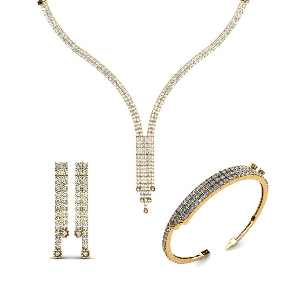 14ct Yellow Gold Lab Grown Diamond Jewellery set Danube