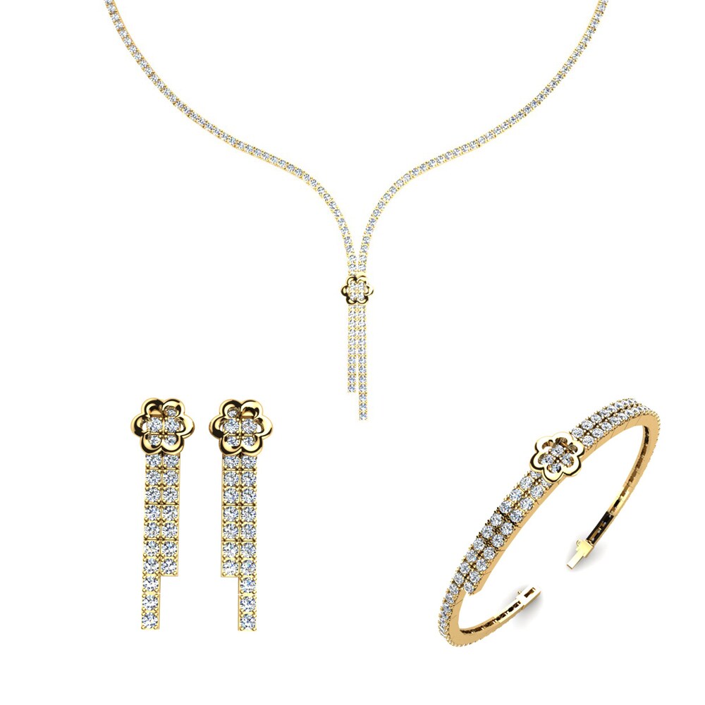 14ct Yellow Gold Lab Grown Diamond Jewellery set Rhine