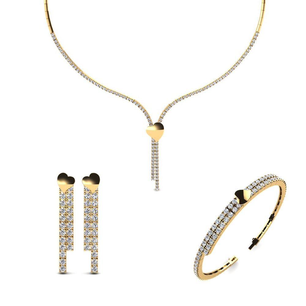 14ct Yellow Gold Lab Grown Diamond Jewellery set Werra