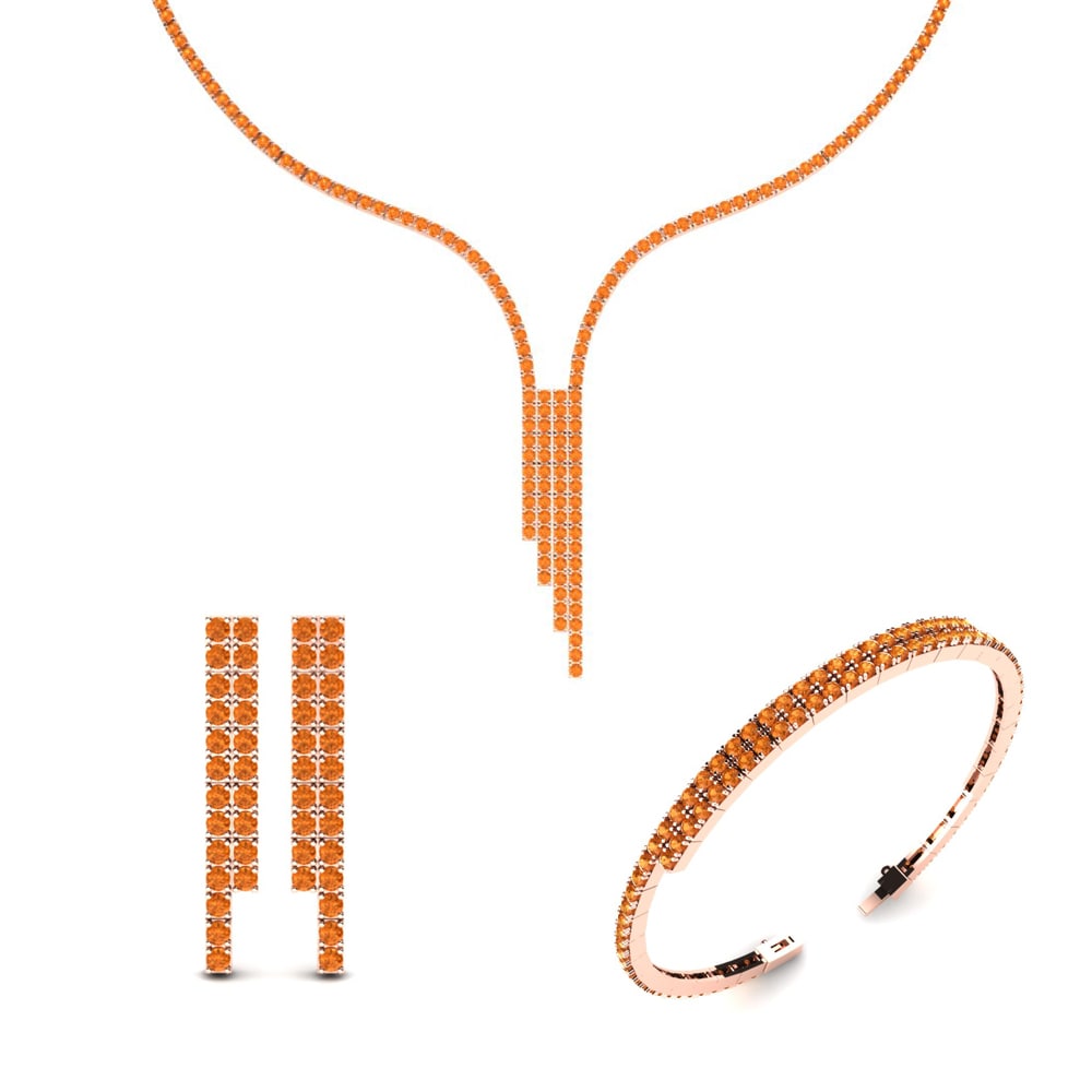 14ct Rose Gold Citrine Jewellery set Elbe