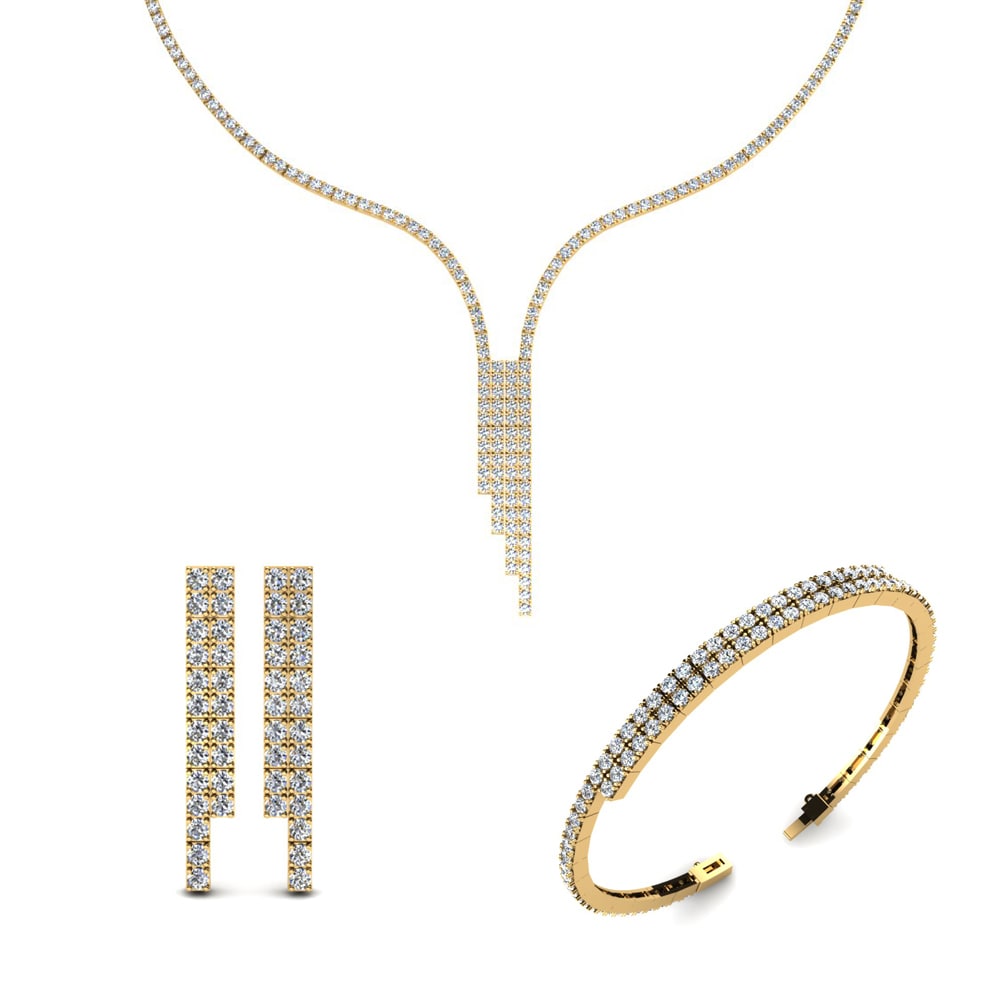 14ct Yellow Gold Lab Grown Diamond Jewellery set Elbe