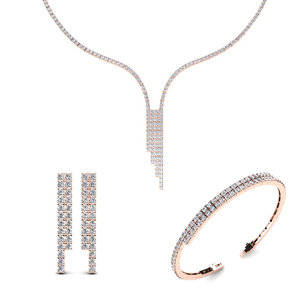 9ct Rose Gold Moissanite Jewellery set Elbe