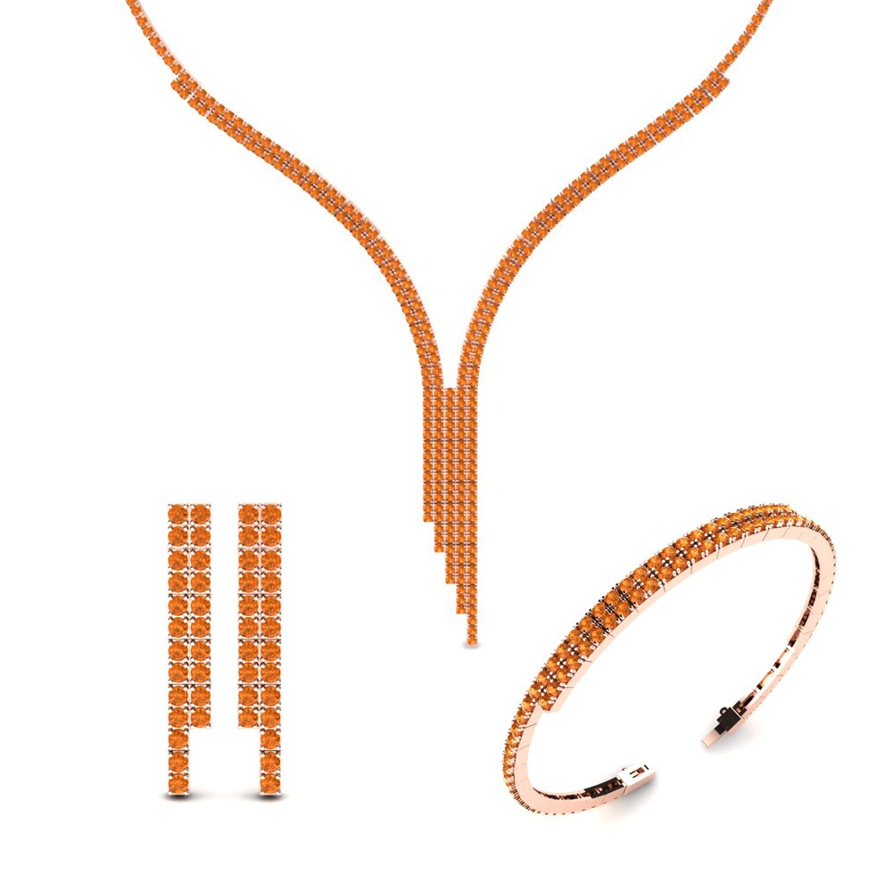 14ct Rose Gold Citrine Jewellery set Moselle