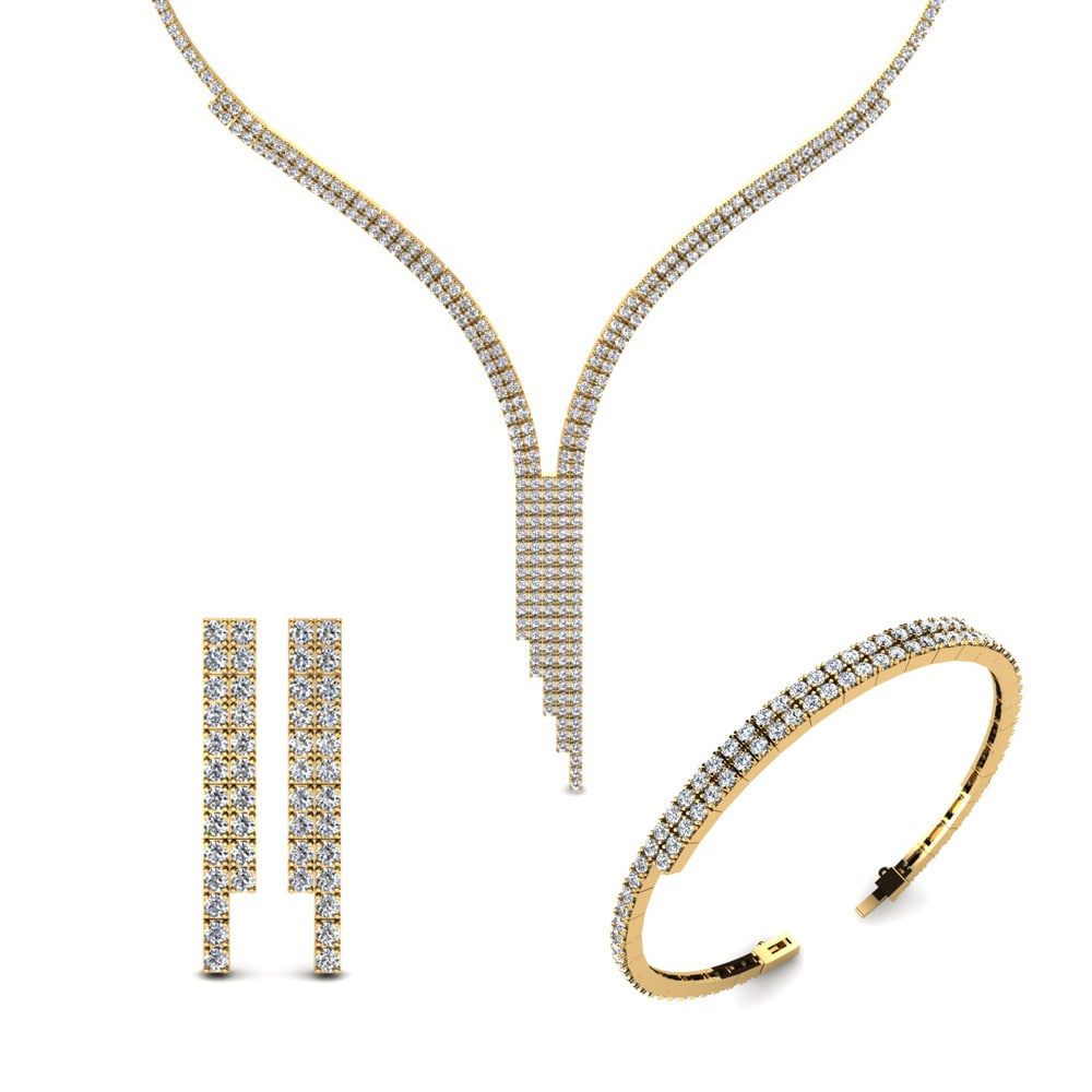 14ct Yellow Gold Lab Grown Diamond Jewellery set Moselle