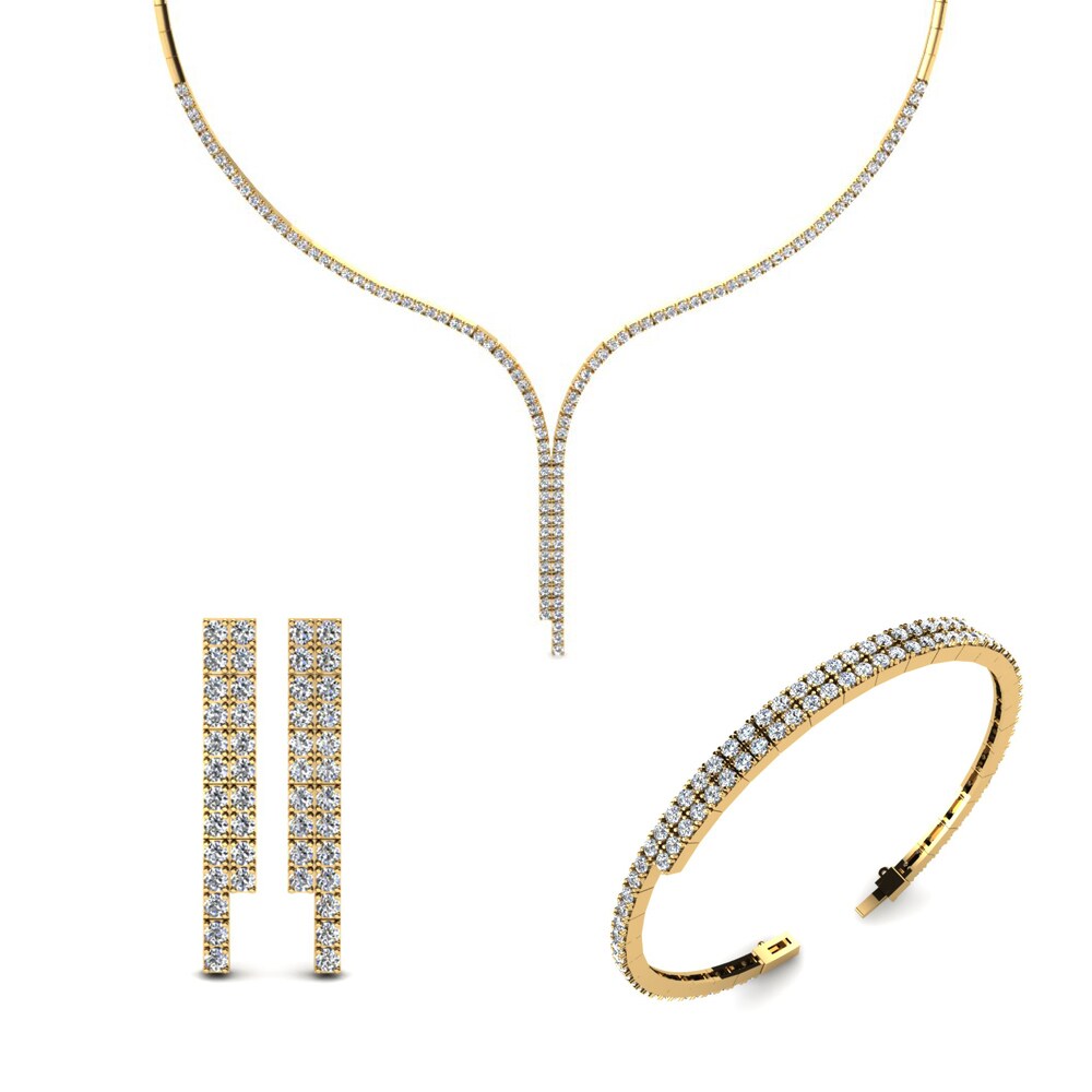 14ct Yellow Gold Lab Grown Diamond Jewellery set Neisse