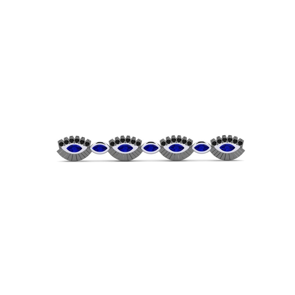 Plata 925 Zafiro Pinzas de Cabello Seun