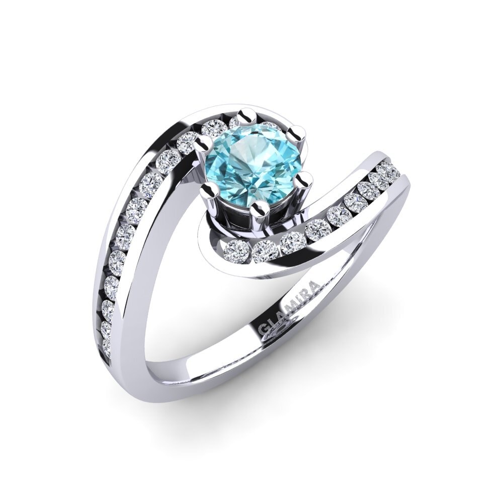Blue Zircon Engagement Ring Sevilla