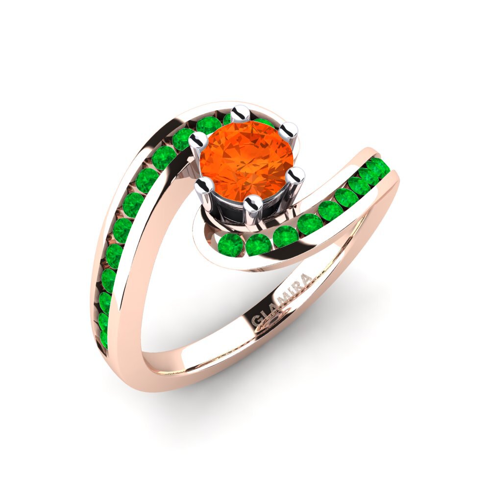 18K Rose & White Gold Fire-Opal Engagement Ring Sevilla