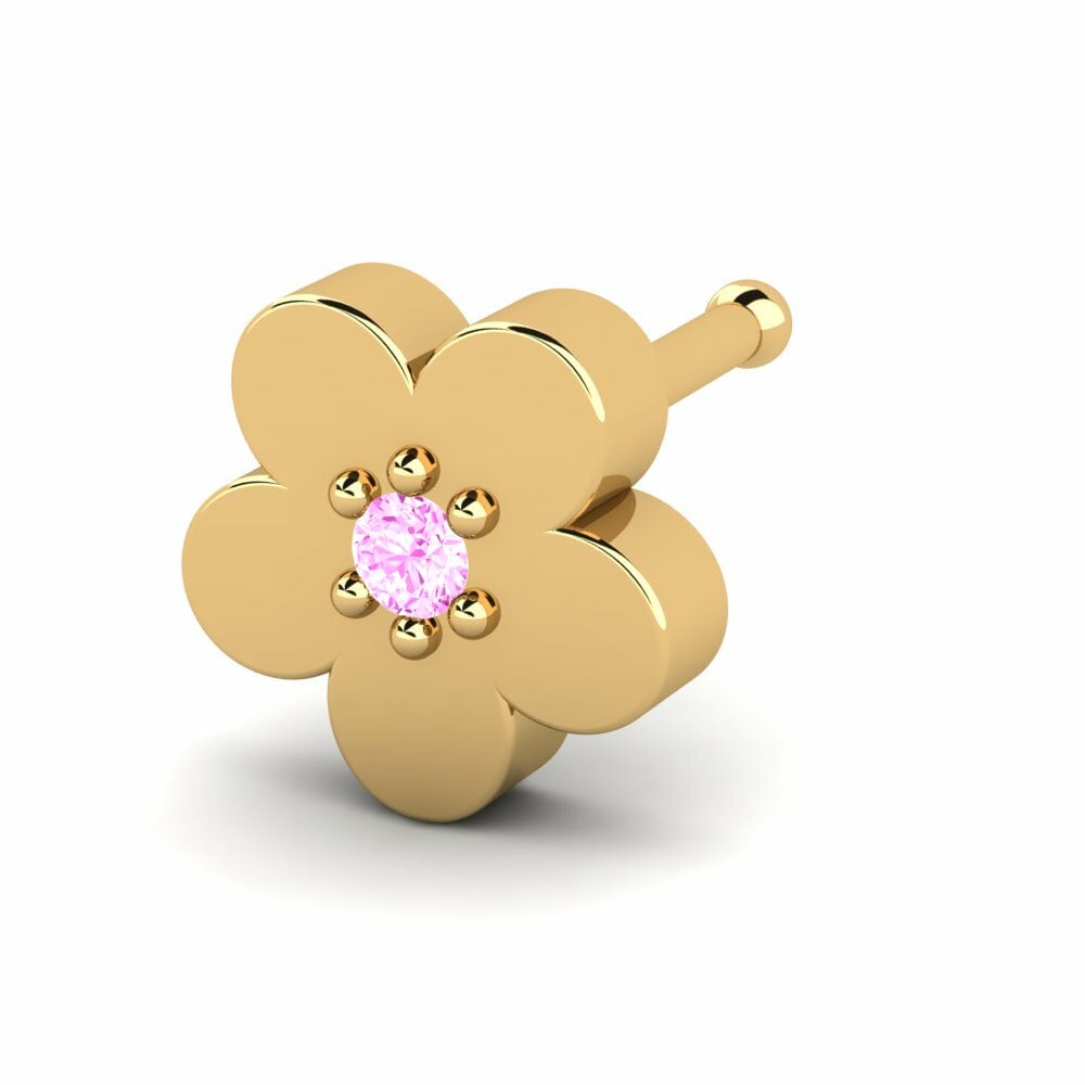 Pink Sapphire 14k Yellow Gold Nose Pin Seward