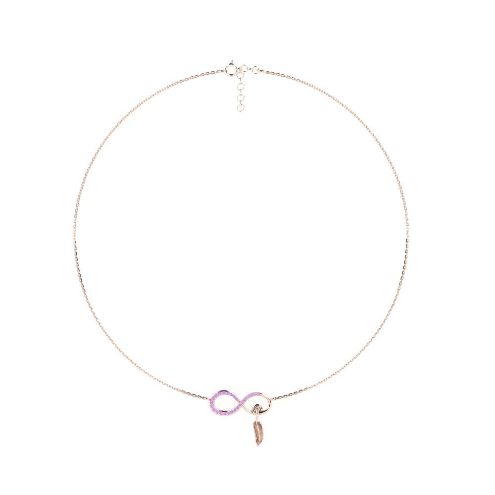 9ct Rose Gold Amethyst Women's Choker Necklace Seychas