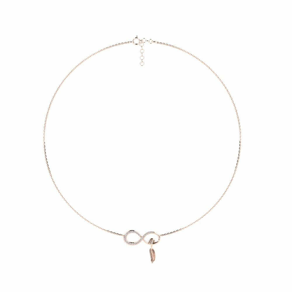 Vàng Hồng 18K Kim Cương Nhân Tạo Dây chuyền choker nữ Seychas