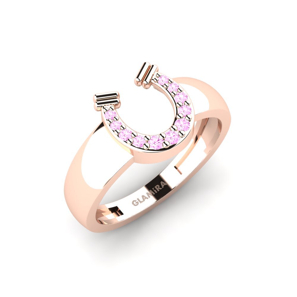 18ct Rose Gold Pink Sapphire Ring Sfard