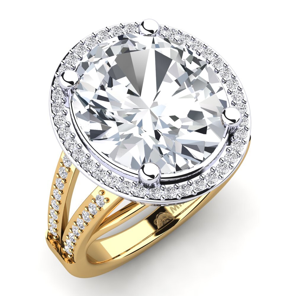 14ct Yellow / White Gold White Zircon Ring Shadia