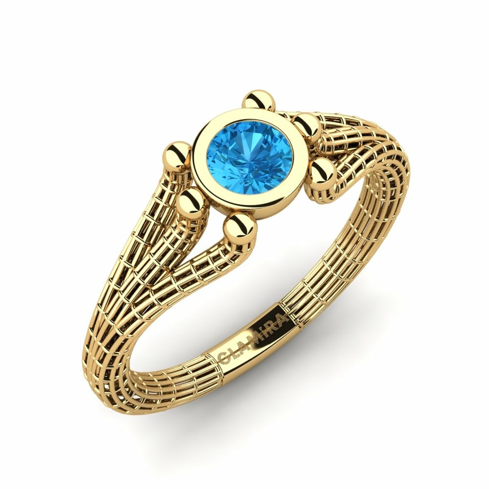 Modrý topaz Zásnubní prsten Shae